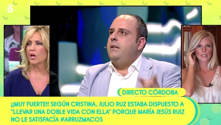 Lydia Lozano escuchando la versión de Cristina sobre Julio Ruz / Foto: Telecinco.es