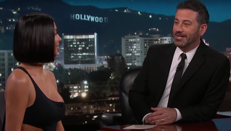 Kim Kardashian durante la entrevista con Jimmy Kimmel/ Fuente: YouTube