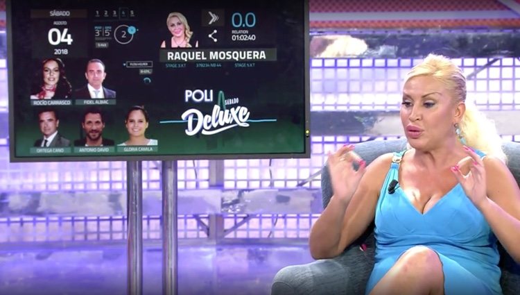 Raquel Mosquera durante la entrevista el pasado sábado 4 de agosto/Fuente: Telecinco