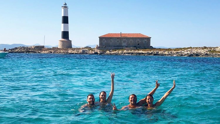 Rudy Fernández, Helen Lindes, Wally López y su mujer en Formentera / Instagram