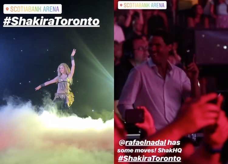 Rafa Nadal no se perdió el concierto de Shakira en Toronto / Stories Instagram