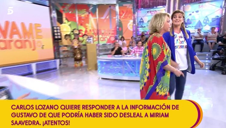 Carlota Corredera intenta parar a una Mila Ximénez muy enfadada / Foto: Telecinco.es