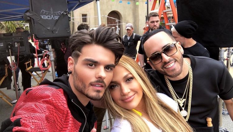 Abraham Mateo, Jennifer López y Yandel rodando el videoclip de 'Se acabó el amor' / Instagram 