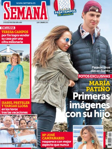 María Patiño y su hijo en la portada de la revista Semana