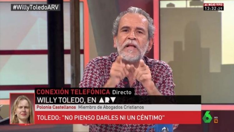 Willy Toledo hablando con Polonia Castellano en 'Al Rojo Vivo' | Foto: 'Al Rojo Vivo' de La Sexta