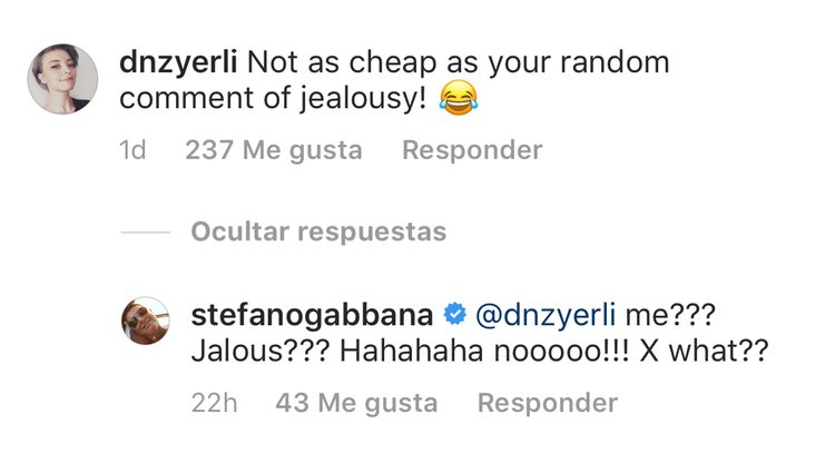 Stefano Gabbana respondió a todo los comentarios contra él / Foto: Instagram