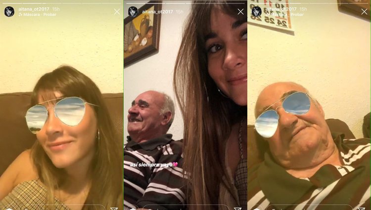El abuelo sorprendido con el filtro de las gafas / Foto: Instagram