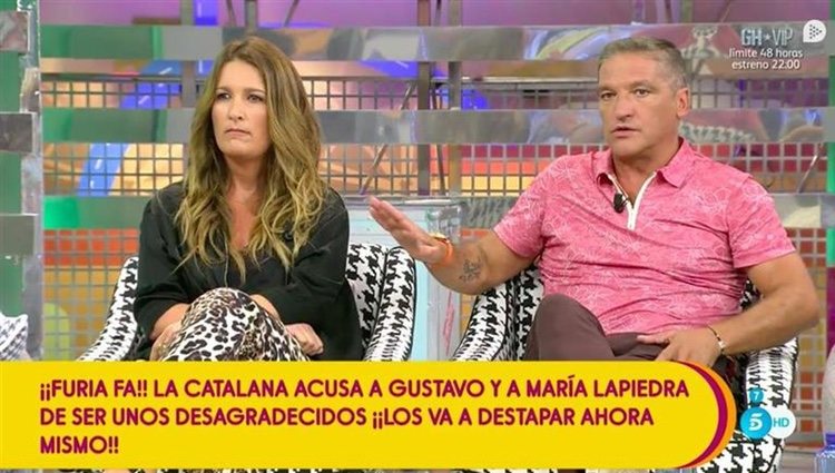 Laura Fa y Gustavo González discutiendo en 'Sálvame' / Telecinco.es