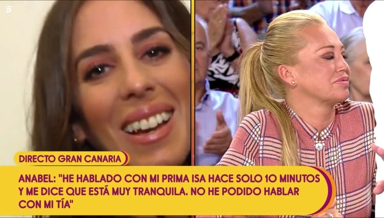 Belén Esteban despidiéndose de Anabel Pantoja en 'Sálvame' / Telecinco.es