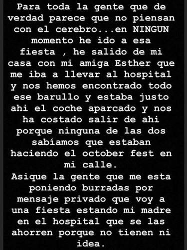 Alejandra Rubio explicando la situación / Instagram