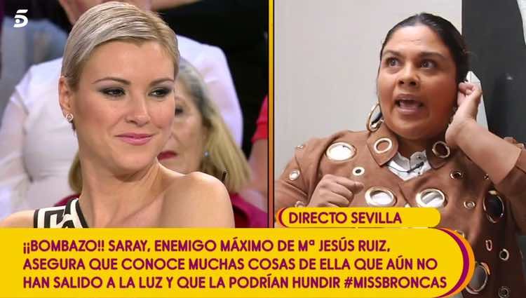 Saray Montoya lanzando duros ataques a María Jesús Ruiz / Telecinco.es
