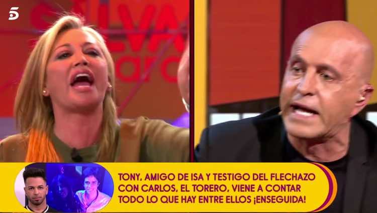 Belén Esteban y Kiko Matamoros discutiendo en 'Sálvame' / Telecinco.es