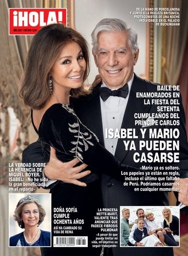 Mario Vargas Llosa e Isabel Preysler en la portada de la revista HOLA