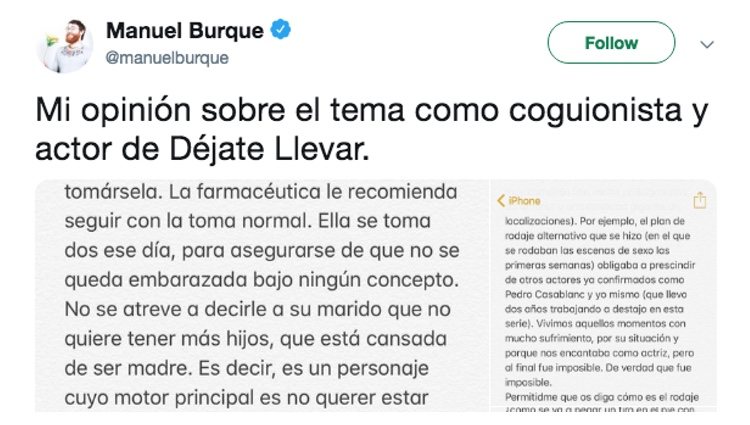 El comunicado oficial de Manuel Burque | Foto: Twitter Manuel Burque