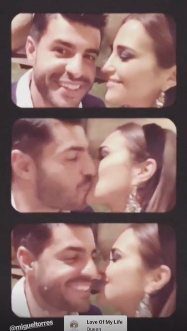 Paula Echevarría y Miguel Torres besándose/ Foto: Instagram