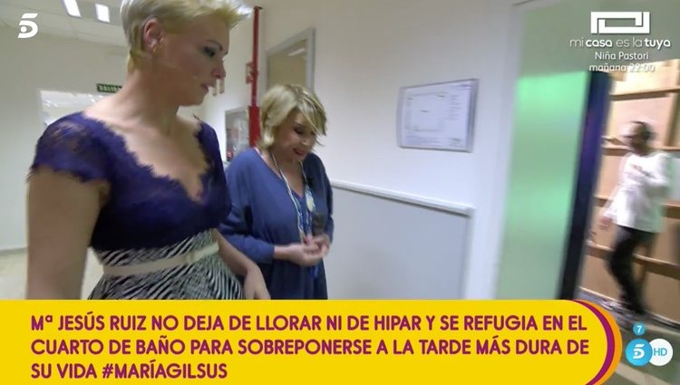 María Jesús Ruiz volviendo a plató con Mila Ximénez / Telecinco.es