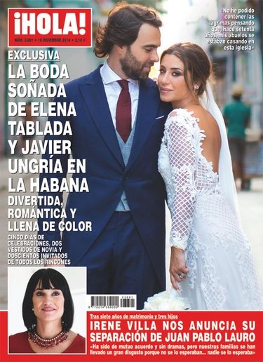 Elena Tablada y Javier Ungría recién casados en la portada de ¡Hola!