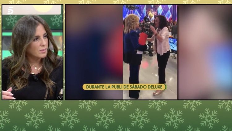 Anabel Pantoja viendo el vídeo en 'Sálvame' | Foto: telecinco.es