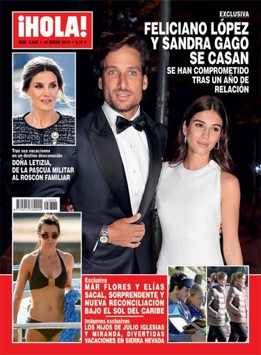 Feliciano López y Sandra Gago en la portada de ¡Hola!