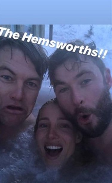 Elsa Pataky con los hermanos Hemsworth/ Foto: Instagram