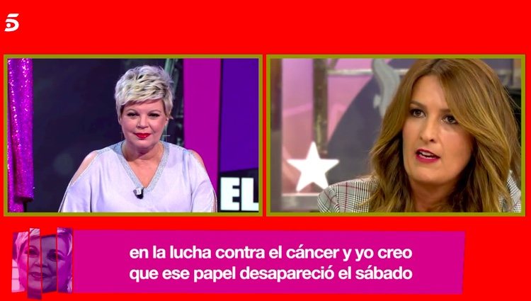 Terelu escuchando las palabras de Laura Fa / Telecinco.es