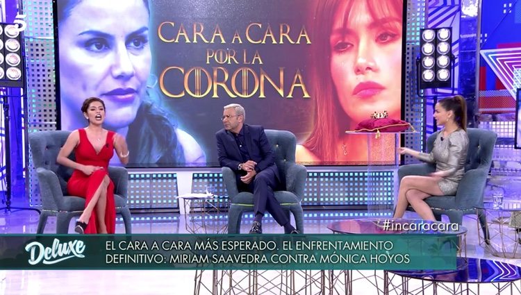 Miriam Saavedra, Jorge Javier Vázquez y Mónica Hoyos en 'Sábado Deluxe' | Foto: telecinco.es