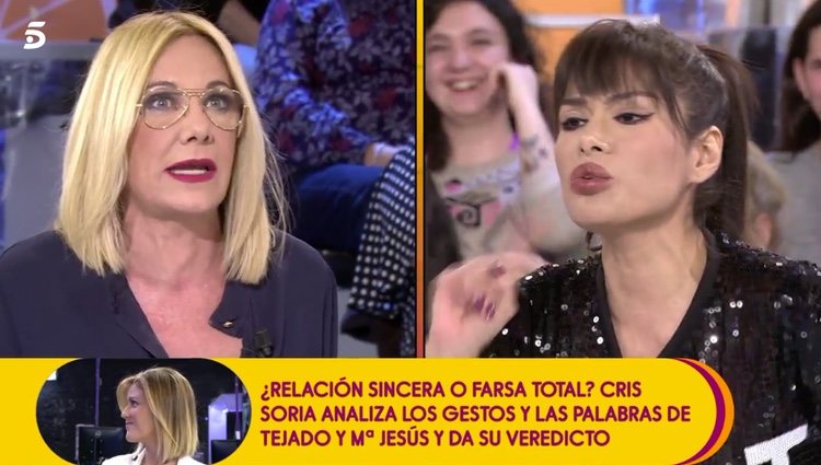 Belén Rodríguez y Miriam Saavedra lanzándose reproches / Telecinco.es