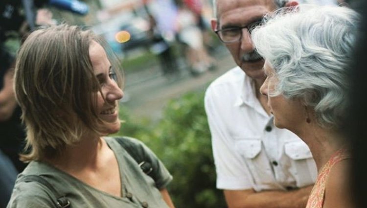 Tania Sánchez en la manifestación por las pensiones de Rivas