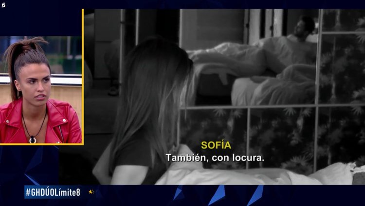 Sofía Suescun viendo en directo el vídeo| Foto: Telecinco.es