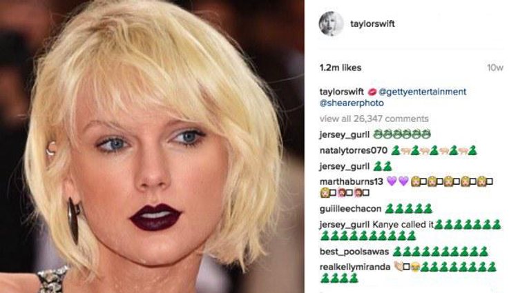 Una publicación de Taylor Swift con comentarios de víbora | Foto: Instagram