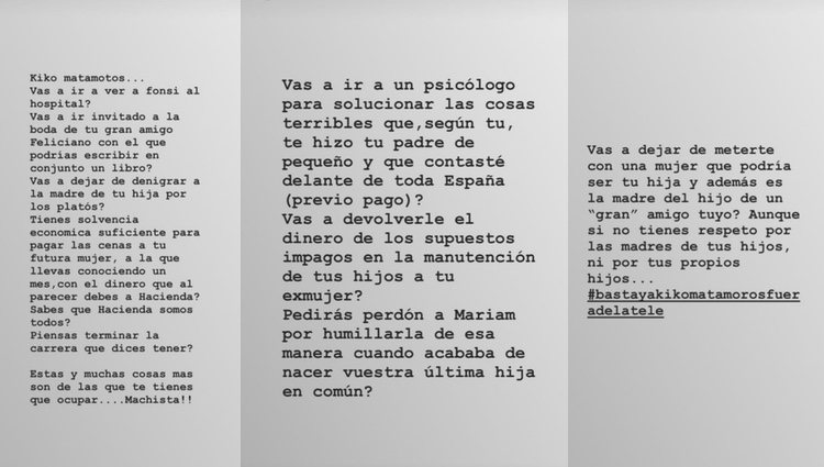 Los ataques de Alba Carrillo a Kiko Matamoros/Foto: Instagram