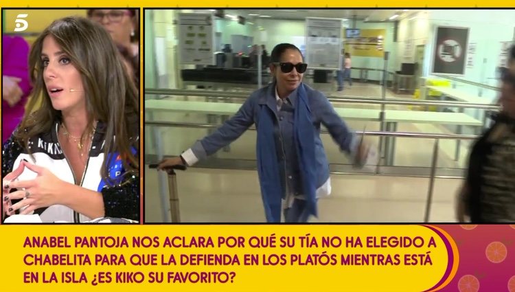 Anabel Pantoja explicando la polémica entre Kiko Rivera y Chabelita Pantoja / Telecinco.es