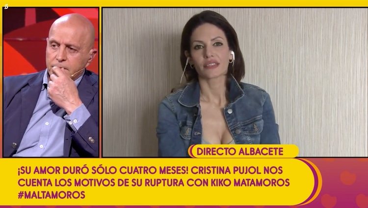Videollamada en directo de Cristina Pujol a 'Sálvame' Foto: Telecinco