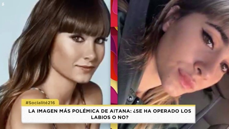 Comparación de dos imágenes de Aitana Ocaña en 'Socialité' l Foto: Telecinco.es