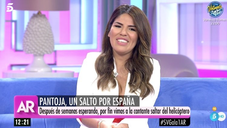Chabelita Pantoja estrenándose como colaboradora de 'AR' / Telecinco.es