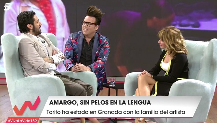 Torito y Emma García quisieron conocer la vida sentimental de Rafael Amargo / foto: telecinco.es