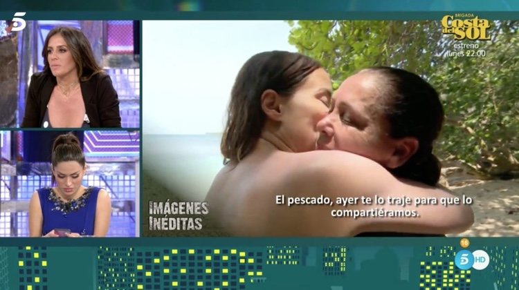 Mónica Hoyos e Isabel Pantoja abrazándose/ Foto: Telecinco.es