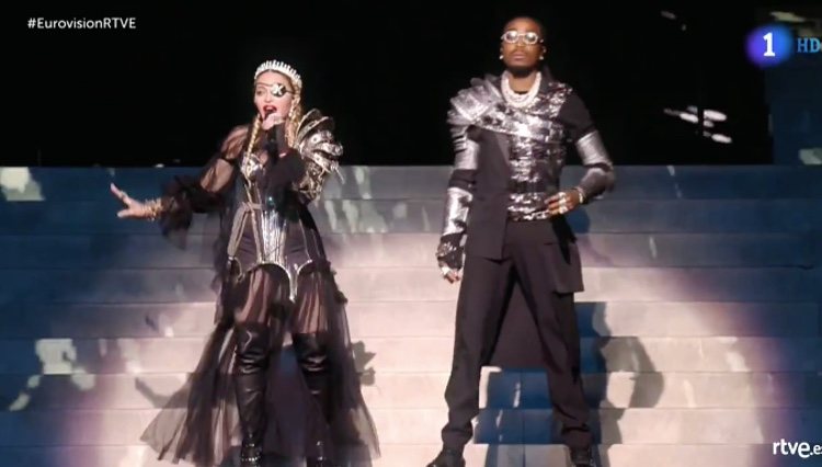 Madonna con el rapero Quevo/ Foto: La 1
