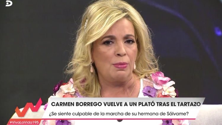 Carmen Borrego hablando de la marcha de su hermana de 'Sálvame' / Telecinco.es