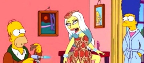 Lady Gaga vestida con filetes de carne en 'Los Simpsons'