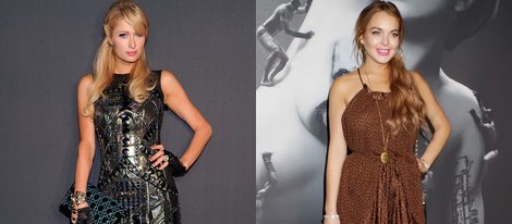 Paris Hilton y Lindsay Lohan en la presentación de 'Fame'