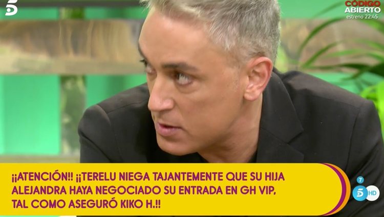 Kiko Hernández afirma que Terelu miente | Foto: Telecinco.es