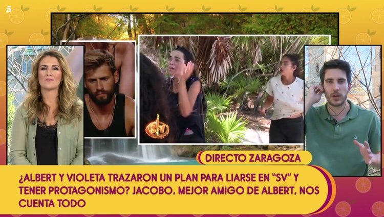 El amigo de Albert Álvarez hablando sobre el supuesto montaje de Violeta en 'Sálvame' | Foto: Telecinco