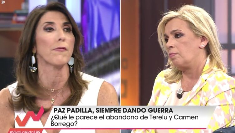 Carmen Borrego asiste a la entrevista con Paz Padilla en 'Viva la Vida' | Foto: Telecinco.es