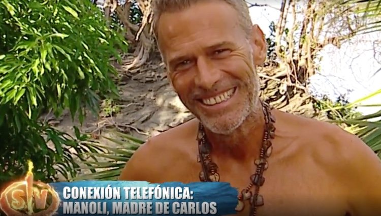 Carlos Lozano feliz ante la llamada de su madre / Foto: Telecinco.es