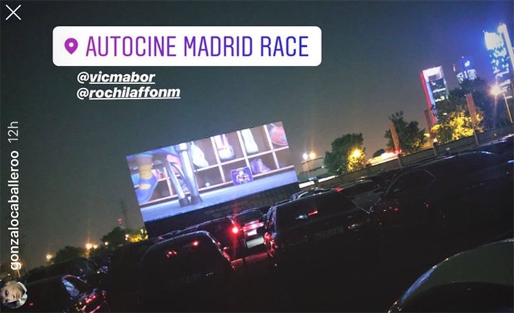 La storie de Instagram de Gonzalo Caballero en el autocine de Madrid