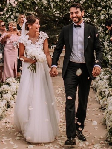 Alexandra Pereira y Ghassan Fallaha recién casados