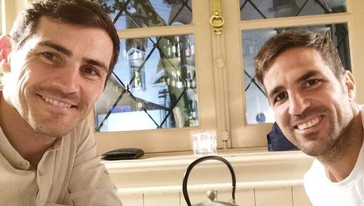 Iker Casillas y Cesc Fábregas cenando juntos/ Foto: Instagram
