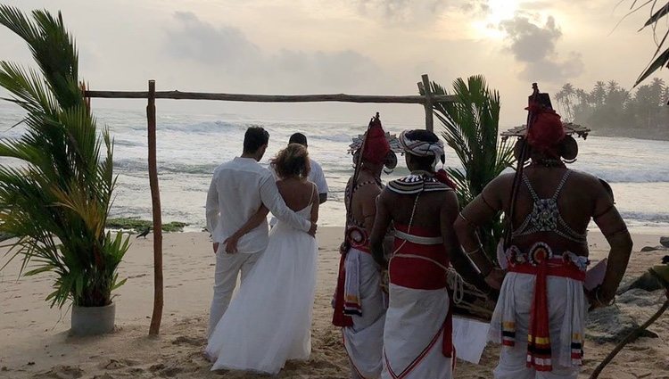 María Patiño y Ricardo Rodríguez durante su boda en Sri Lanka / Instagram