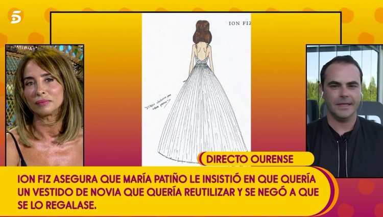 Ion Fiz contando cómo hizo el vestido de María Patiño / Telecinco.es